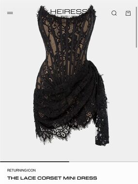 Heiress The Lace Corset Mini Dress - Black